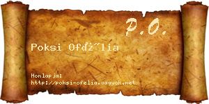 Poksi Ofélia névjegykártya